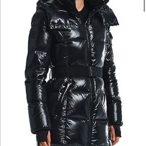 SAM Soho Belted Nylon Down Mid-Length Jacket